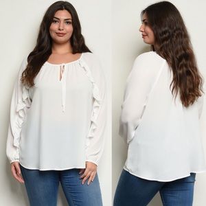 Plus Size Long Sleeve Scoop Neck Tunic Top